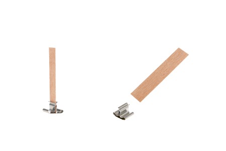Drveni fitilj 13x60 mm sa metalnom osnovom za sveće - 25 kom-1