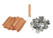 Drveni fitilj 12,5x75mm sa metalnom osnovom za sveće - 25 kom-