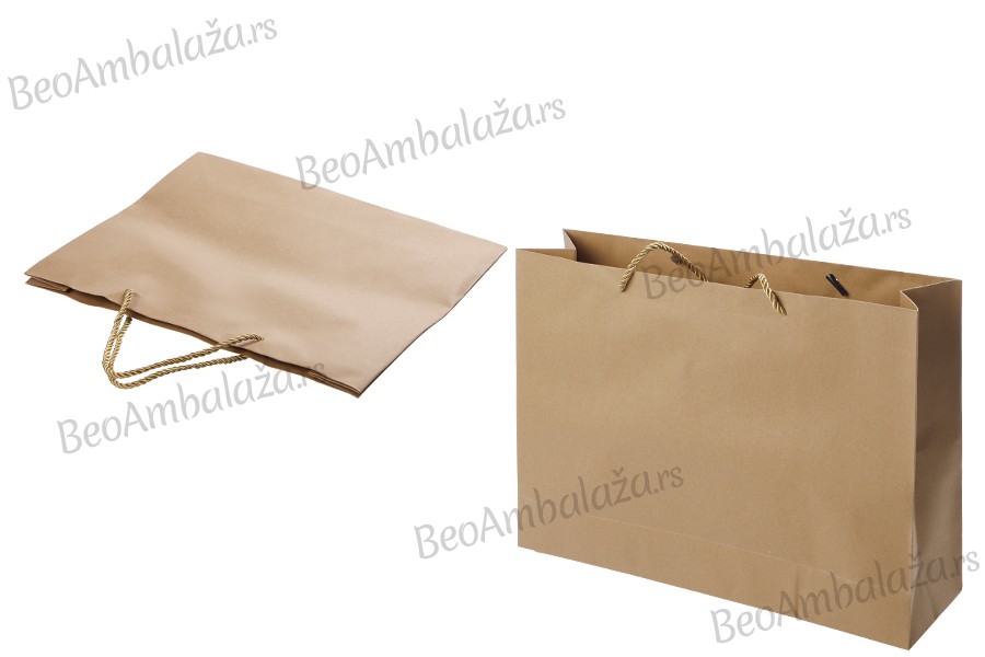 Papirna braon poklon kesa sa uvijenom ručkom 250x90x200 mm - 12 kom