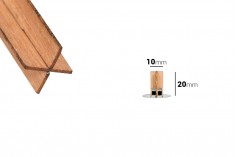 Drveni krstasti fitilj 10x20 mm sa metalnom osnovom za sveću - 25 kom