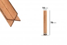 Drveni krstasti fitilj 10x70 mm sa metalnom osnovom za sveću - 25 kom