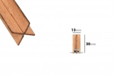 Drveni krstasti fitilj 13x30 mm sa metalnom osnovom za sveću - 25 kom