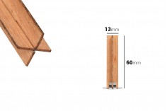 Drveni krstasti fitilj 13x60 mm sa metalnom osnovom za sveću - 25 kom