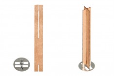 Drveni krstasti fitilj 13x100 mm sa metalnom osnovom za sveću - 25 kom
