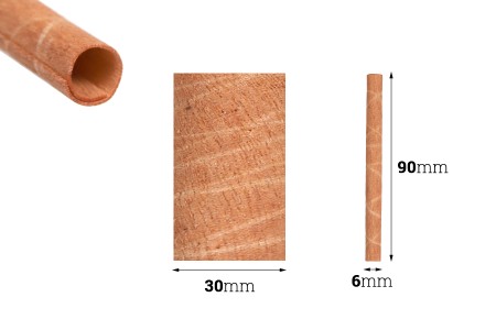 Drveni cilindrični fitilj 6x90 mm sa metalnom osnovom za sveću - 25 kom-2