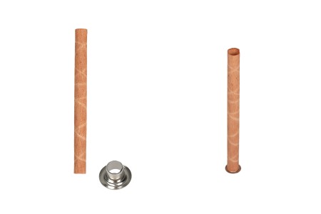 Drveni cilindrični fitilj 6x90 mm sa metalnom osnovom za sveću - 25 kom-1