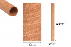 Drveni cilindrični fitilj 10x120 mm sa metalnom osnovom za sveću - 25 kom