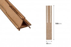 Drveni fitilj 15x100mm u obliku piramide sa metalnom osnovom za sveće - 5 kom
