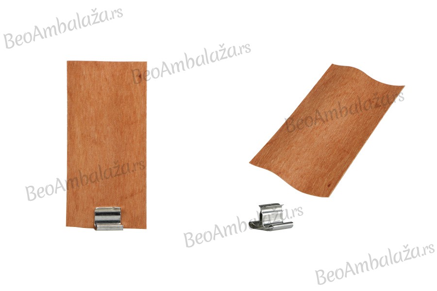Drveni fitilj 40x80 mm sa metalnom osnovom za sveće - 25 kom