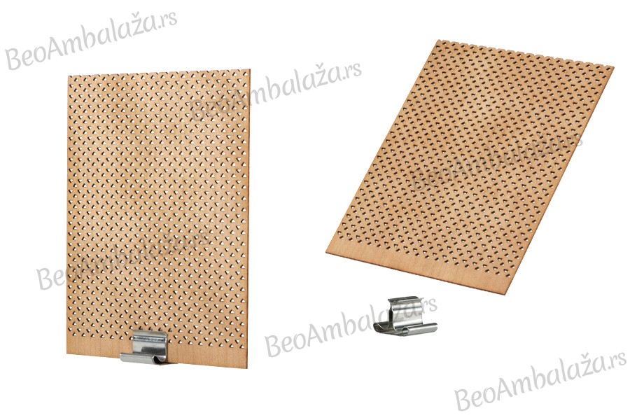 Drveni fitilj 70x90 mm sa metalnom osnovom za sveće - 5 kom
