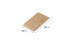 Drveni fitilj  40x60 mm sa metalnom osnovom za sveće - 5 kom