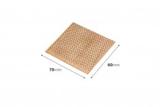 Drveni fitilj 70x60 mm sa metalnom osnovom za sveće - 5 kom