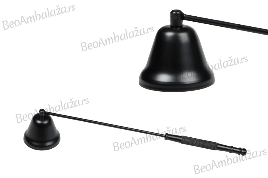 Metalni aparat za gašenje sveća (Inox) u crnoj boji, u obliku zvona