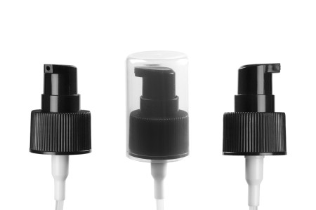 Plastična crna pumpica PP24 za kreme sa providnim zatvaračem-slika_proizvoda