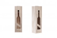 Drvena kutija za boce sa vinom 700/750mL sa kliznim zatvaračem i ručkom, dimenzija 100x100x350mm