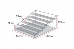 Stalak (postolje) od pleksiglasa 273x304x126mm sa 6 nivoa 