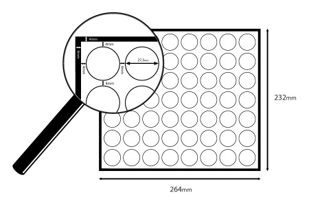 Stalak (postolje) od pleksiglasa 264x232x26mm - 56 otvora prečnika 27,5mm-grupa_slika