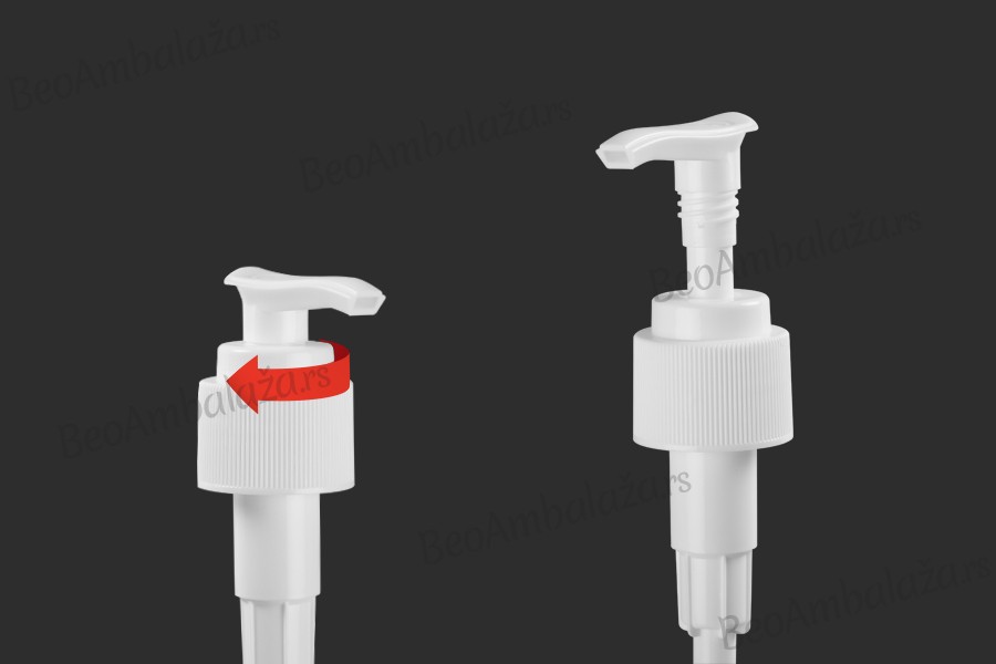 Plastična bela pumpica 24/410 za guste teksture sa zaštitnim mehanizmom Plastična bela pumpica 24/410 za guste teksture sa zaštitnim mehanizmom
