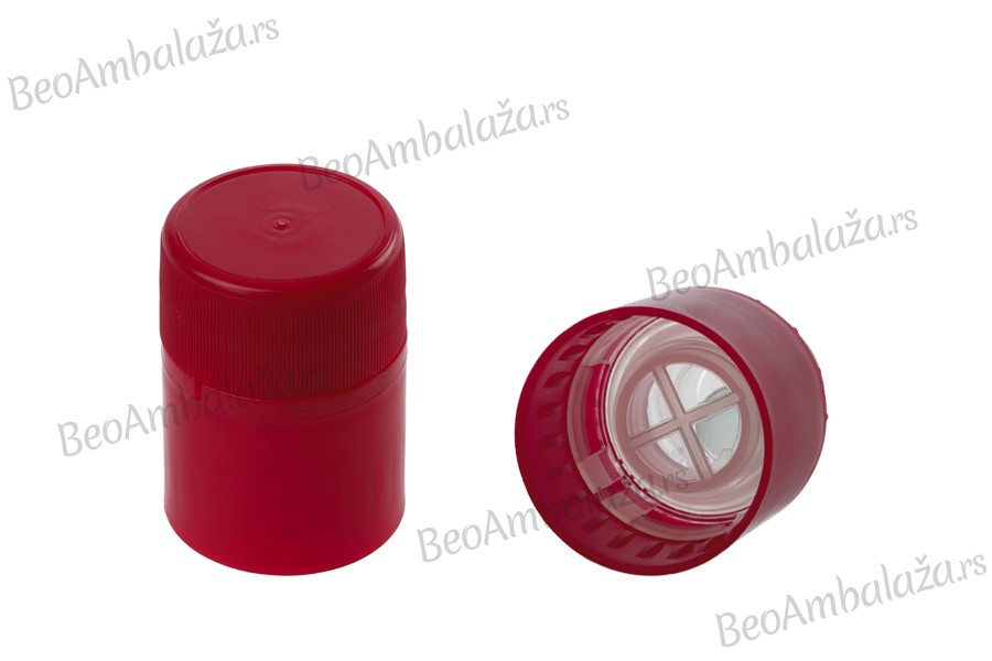 Jednokratni plastični crveni guala zatvarač sa kuglicom