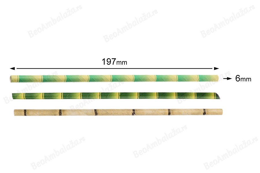 Ekološke papirne slamčice 197x6 mm - 25 kom-