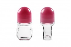Staklena roll-on bočica 50mL sa ružičastim plastičnim zatvaračem