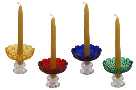 Dekorativna staklena ploča sa rupom u sredini (26 mm) za sveće i lustere, više boja - 6 kom-grupa_slika