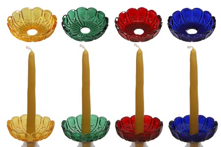 Dekorativna staklena ploča sa rupom u sredini (26 mm) za sveće i lustere, više boja - 6 kom-dimenzije_slike