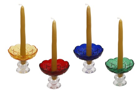 Dekorativna staklena ploča sa rupom u sredini (26 mm) za sveće i lustere, više boja - 6 kom-grupa_slika