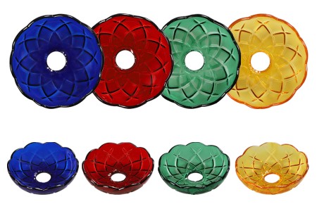 Dekorativna staklena ploča sa rupom u sredini (26 mm) za sveće i lustere, više boja - 6 kom-slika_proizvoda