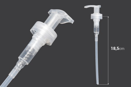 Plastična pumpica 28/400 sa zaštitinim mehanizmom, za šampone ili kreme-dimenzije_slike