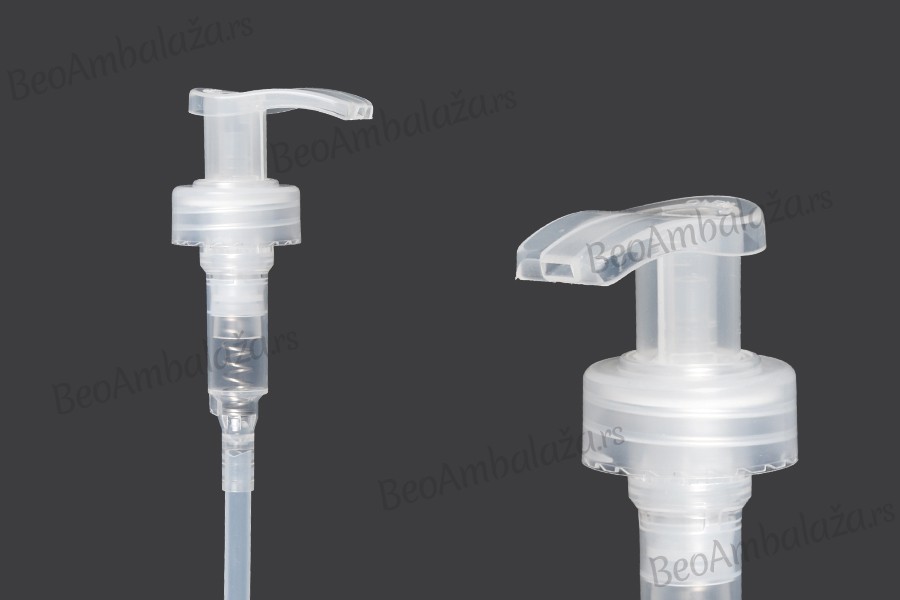 Plastična pumpica 28/400 sa zaštitinim mehanizmom, za šampone ili kreme