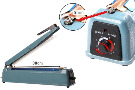 Stona mašina za termičko zatvaranje kesa– dužina lepljenja 30 cm, širina 8 mm-dimenzije_slike