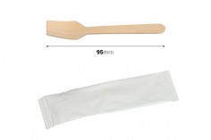 Drvene kašičice 95 mm u papirnoj ambalaži za jednokratnu upotrebu – pakovanje od 100 komada