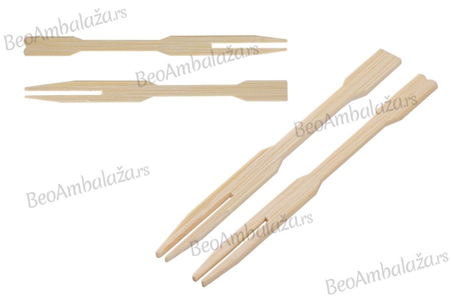 Viljuščice od bambusa 85 mm za jednokratnu upotrebu – pakovanje od 100 komada