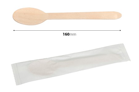 Drvene kašičice 160 mm u papirnoj ambalaži za jednokratnu upotrebu – pakovanje od 100 komada-dimenzije_slike