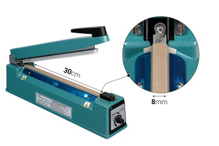 Stona mašina za termičko zatvaranje kesa - dužina lepljenja 30 cm, širina 8 mm-dimenzije_slike