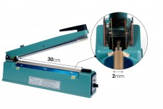 Stona mašina za termičko zatvaranje kesa sa sigurnosnim mehanizmom i sečivom - dužina lepljenja 30 cm, širina 2 mm