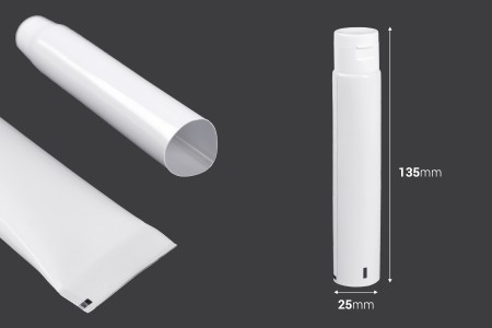 Plastična tuba od 30 ml sa unutrašnjom aluminijumskom oblogom i flip top zatvaračem – 12 komada-dimenzije_slike