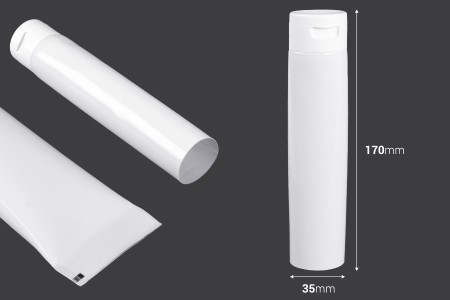 Plastična tuba od 100 ml sa unutrašnjom aluminijumskom oblogom i flip top zatvaračem – 12 komada-dimenzije_slike