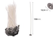 Pamučni voskirani fitilj dužine 150mm - 100 kom
