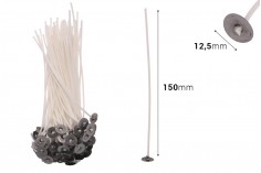 Pamučni voskirani fitilj dužine 150mm - 100 kom