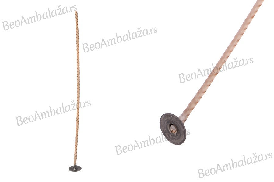 Pamučni i papirni voskirani fitilj dužine 150mm - 50 kom