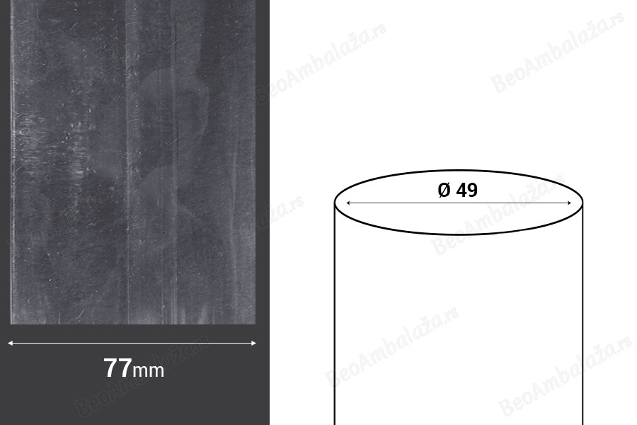 Termoskupljajuća perforirana plastična folija širine 77 mm - dužina metar (f 49)-dimenzije_slike