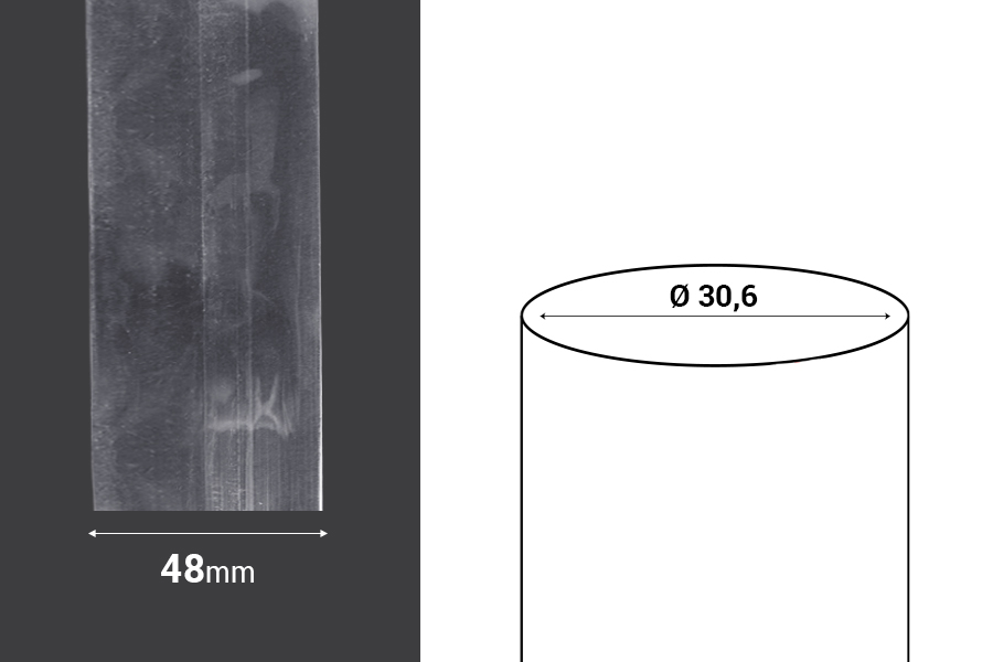 Termoskupljajuća perforirana plastična folija širine 48 mm - dužina metar (f 30.6)