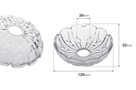 Dekorativna staklena ploča sa rupom u sredini (26 mm) za sveće i lustere - 6 kom-dimenzije_slike