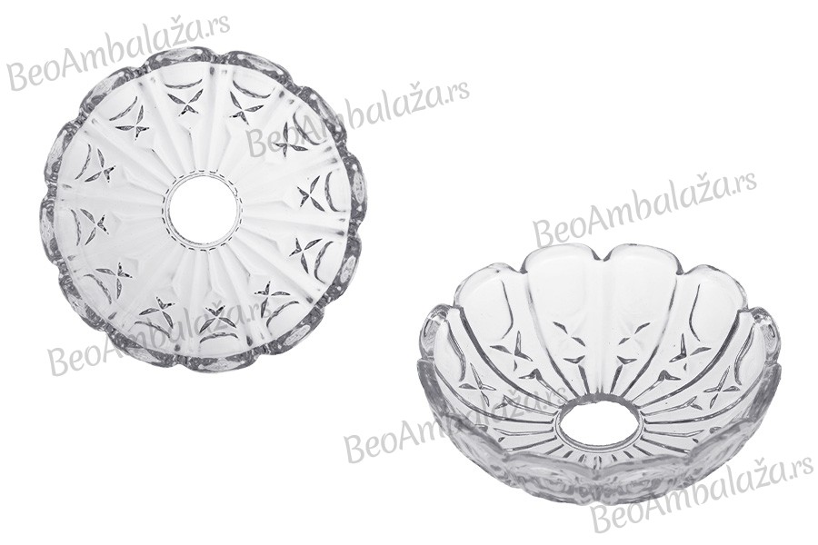 Dekorativna staklena ploča sa rupom u sredini (26 mm) za sveće