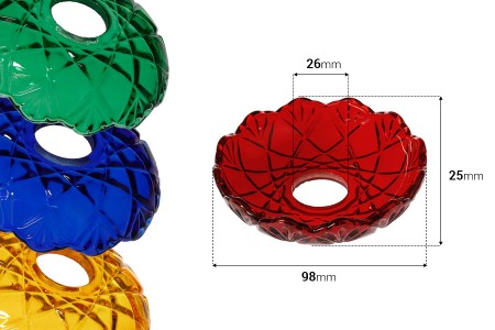 Dekorativna staklena ploča sa rupom u sredini (26 mm) za sveće, više boja - 6 kom-dimenzije_slike