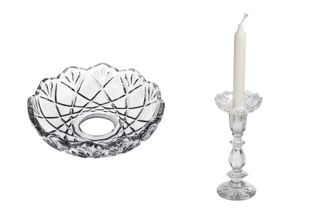 Dekorativna staklena ploča sa rupom u sredini (26 mm) za sveće i lustere - 6 kom-grupa_slika