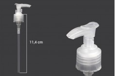 Plastična providna pumpica 24/410 za šampone, kreme ili losione 