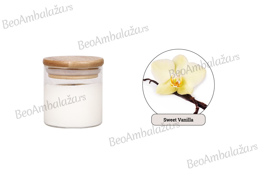 Sweet Vanilla - Aromatična sveća od sojinog voska sa drvenim fitiljem (110gr)